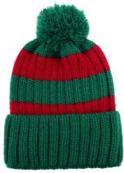 Snazzy Santa Csíkos kötött Mikulás sapka piros-zöld színekben