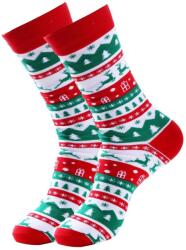 Snazzy Santa Karácsonyi mintás zokni - fehér alapon piros és zöld motívumokkal (41-47)