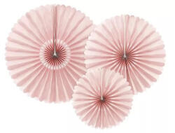 PartyDeco rozetta dekoráció, piszkos rózsaszín, 3db (RPK22-081BR)