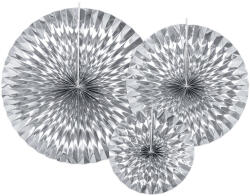 PartyDeco rozetta dekoráció, ezüst, 2db (RPK12-018M)