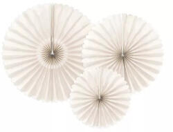 PartyDeco rozetta dekoráció, törtfehér, 3db (RPK22-013)