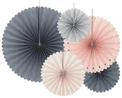 PartyDeco rozetta dekoració, kék-rózsaszín, 5db (RPK7)