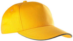 K-UP KP130 tépőzáras öt paneles pamut baseball sapka K-UP, Yellow/Dark Grey-U (kp130ye-dg-u)