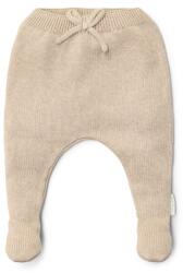 Little Dutch Pantaloni tricotati din bumbac organic - Soft Beige Melee - Newborn Naturals - Little Dutch