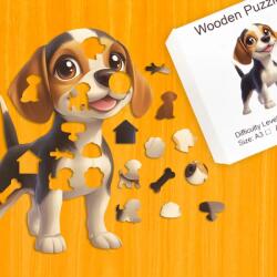 Játékos kiskutya fa puzzle L Papír doboz