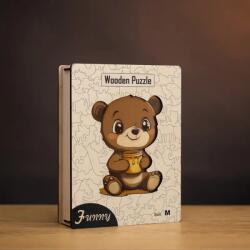  Falánk maci fa puzzle L Prémium fa doboz