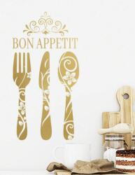 Yiwu Falmatrica konyhába - Arany színű evőeszközök Bon Appetit felirattal