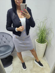 Norafashion Nagyon csinos gumis derekú finomkötött szoknya (szürke) (278246)