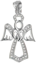 Argento-ekszer Ezüst medál - angyal, átlátszó kerek cirkóniák (85486)