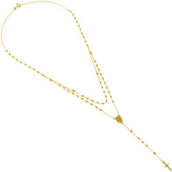 Argento-ekszer Arany nyaklánc - rózsafüzér, 5 tized, kereszt, Csodás érem, hossza 45 cm (9A021)