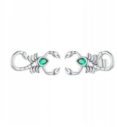 Argento-ekszer Ezüst fülbevaló - skorpió, zöld könnycsepp alakú cirkónia (67326)