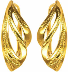 Argento-ekszer Aranyozott ezüst fülbevaló - kézi gravírozással (65430)