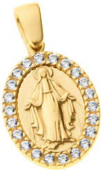 Argento-ekszer Arany medál Csodás érem - átlátszó kerek cirkóniák (8A019)