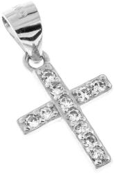 Argento-ekszer Ezüst medál - kereszt, átlátszó kerek cirkóniák (85758)