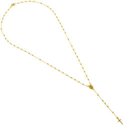 Argento-ekszer Arany nyaklánc - rózsafüzér, 5 tized, kereszt, Csodás érem, hossza 50 cm (9A018)