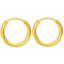 Argento-ekszer Aranyozott ezüst karika fülbevaló - kicsi karikák, átmérője 10 mm (67496)