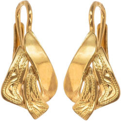 Argento-ekszer Aranyozott ezüst fülbevaló - kézi gravírozással (64933)