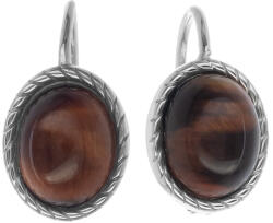Argento-ekszer Ezüst fülbevaló - természetes tigrisszem (67245)