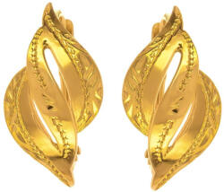 Argento-ekszer Aranyozott ezüst fülbevaló - kézi gravírozással (66570)