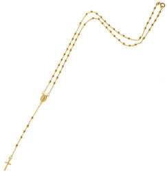 Argento-ekszer Arany nyaklánc - rózsafüzér, 5 tized, kereszt, Csodás érem, hossza 45 cm (9A001)