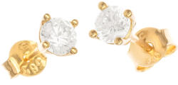 Argento-ekszer Arany fülbevaló - átlátszó kerek cirkónia, átmérője 4 mm (6A018)