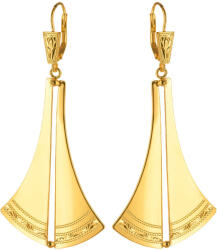 Argento-ekszer Aranyozott ezüst fülbevaló - kézi gravírozással (66885)