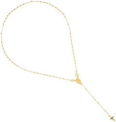 Argento-ekszer Aranyozott ezüst nyaklánc - rózsafüzér, 5 tized, kereszt, Csodás érem, hossza 46 cm (91802)