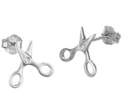 Argento-ekszer Ezüst fülbevaló - olló, átlátszó kerek cirkónia (66776)