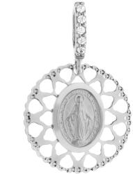 Argento-ekszer Fehérarany medál Csodás érem - átlátszó kerek cirkóniák (8A126)