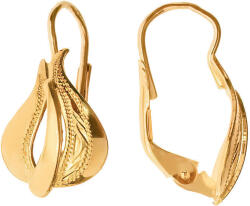 Argento-ekszer Aranyozott ezüst fülbevaló - kézi gravírozással (65697)