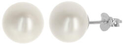 Argento-ekszer Ezüst fülbevaló - fehér természetes gyöngy, nagysága 10 mm (66984)