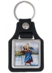 ST. ITA Szent Kristóf műbőr kulcstartó, emblémával 8 cm