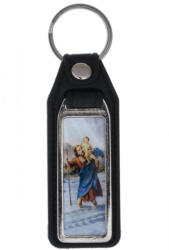 ST. ITA Szent Kristóf műbőr kulcstartó, emblémával 10 cm