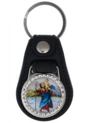 ST. ITA Szent Kristóf műbőr kulcstartó, emblémával 7 cm