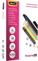 Fellowes 5401802, A4, 250 mikron, Fényes, Átlátszó, Meleglamináló Fólia (100 db) (5401802)