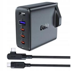 Acefast A40 GaN UK 100W PD 3x USB-C 1x USB-A - fekete (6974316281962)
