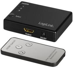 Logilink HDMI kapcsoló, 3x1 port, 1080p/60 Hz, HDCP, CEC, RC (HD0042) (HD0042) (HD0042)