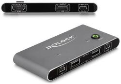 Delock USB-C -s KVM kapcsoló HDMI-hez 8K 60 Hz USB 2.0 csatlakozó felülettel (11486)