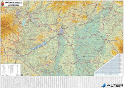 Stiefel Falitérkép, 100x140 cm, fémléces, Magyarország autótérképe, STIEFEL (4860FLP) - alter