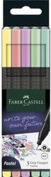 Faber-Castell Tűfilc készlet, 0, 4 mm, FABER-CASTELL "Grip", 5 különböző pasztell szín (TFC151602) - irodasziget