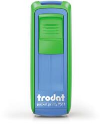TRODAT Bélyegző, TRODAT "Pocket Printy 9511", zöld-kék ház, fekete párnával (IT9511ZK) - irodasziget