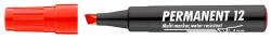 ICO Alkoholos marker, 1-4 mm, vágott, ICO "Permanent 12", piros (TICP12P) - irodasziget