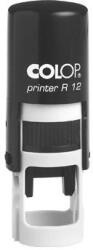 Colop Szövegbélyegző Printer R 12 fekete ház zöld párnával kör lenyomattal 12 mm (BE01031262)