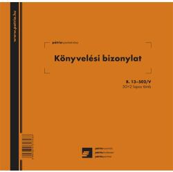Pátria Nyomtatvány Könyvelési bizonylat két értékkel 50x2 lapos tömb 16 soros 203x198 mm (B.13-502/V)