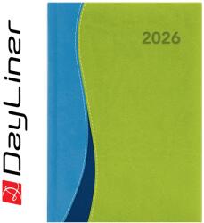 Dayliner Határidőnapló Dubai A5 napi, fehér lapokkal kék-zöld Dayliner 2026 (57799) - irodasziget