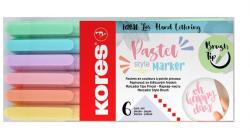 Kores Ecsetirón készlet, KORES "Pastel Style", 6 pasztell szín (IK21462) - irodasziget