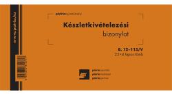 Pátria Nyomtatvány Készletkivételezési bizonylat 2 tételes 25x4 lapos tömb 203x102 mm (B.12-115/V)