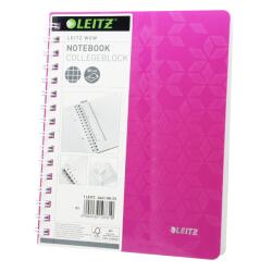 Leitz Spirálfüzet A5, 80lap kockás Leitz Wow rózsaszín (35639)