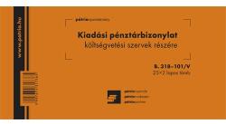 Pátria Nyomtatvány Kiadási pénztárbizonylat költségvetési 25x2 lapos tömb 203x102 mm (B.318-101/V)