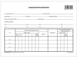 Pátria Nyomtatvány Szabadságnyilvántartás A/5 fekvő (B.18-50)